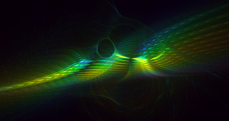 3D rendering multicolored abstract fractal on black background