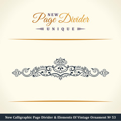 New Calligraphic Page Dividers and Elements of vintage ornaments