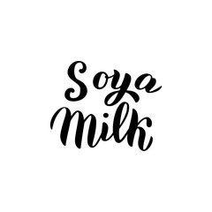 Soya milk typography logo. Trendy lettering text font. Packaging, sticker, banner design. Vector eps 10.