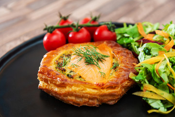 Seafood salmon and spinach tartlets