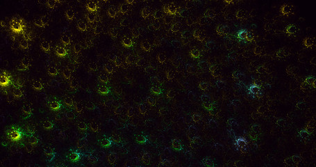 3D rendering multicolored abstract fractal on black background