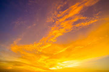 Fiery orange sunset sky. Beautiful sky..
