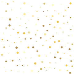 Abstract pattern of random falling gold dots. Vector illustration.