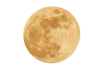 Wall murals Full moon Full moon isolated on white background.
