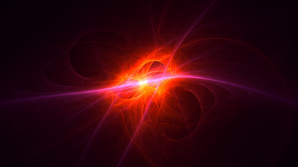 3D rendering multicolored abstract fractal on black background