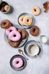 Sweet donuts with coffee