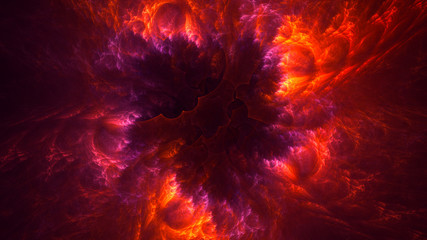 3D rendering multicolored abstract fractal on black background