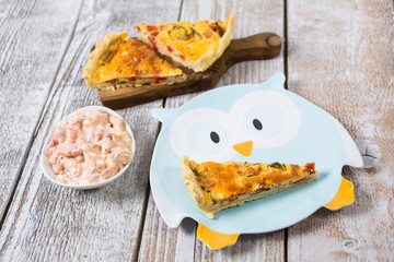 pieces of tasty vegetable tart