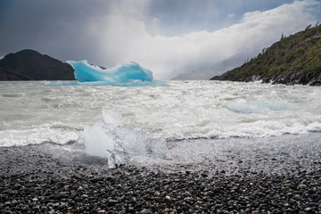 Iceberg at Lago Grey, Patagonia, Chile, South America