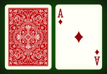 Ace of diamonds - playing cards vector illustration