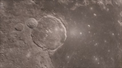 Obraz na płótnie Canvas 3d render, Moon high resolution image, 4k in outer space, Surface. High quality.