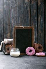 Sweet donuts with coffee