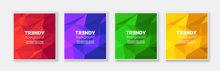 Banner set collection flyer of abstract triangular