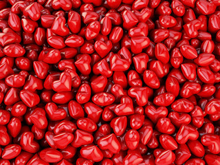 Red Hearts background - Valentine Day, love concept. 3d rendering