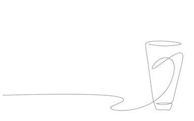 Glass water on white background, vector illustration