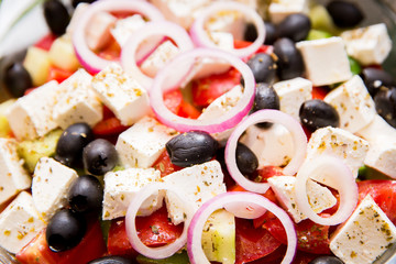 tomato, cheese, red onion and grape salad