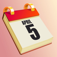 April 5 on Red Calendar