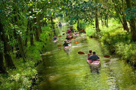By canoe through the famous "Spreewald", Germany.