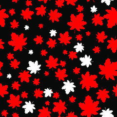autumn seamless pattern with colorful maple leaves.Perfect for seasonal and Thanksgiving Day greeting cards,For textiles, packaging, fabric, wallpaper.  hand drawing.  