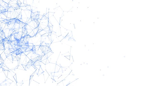 Cloud network abstract white background animation. Digital data nodes and connection paths within any type of network or system of networks. Seamless loopable background.