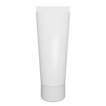Mockup skin cream plastic tube packaging isolated on white background. 3d rendering