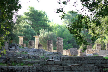 Fototapeta na wymiar Partial view of the archaeological site of Olympia