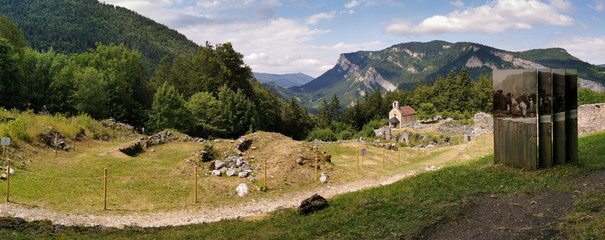 Fototapeta na wymiar Site Historique de Valchevrière, Vercors, Isère, Auvergne-Rhône-Alpes, France