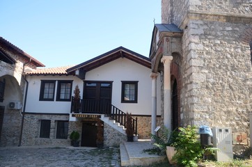 Fototapeta na wymiar Macédoine du Nord : église de la sainte-Mère de Dieu Perivleptos et galerie des icones (Ohrid)