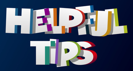 Colorful illustration of "Helpful Tips" text