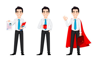 Handsome businessman cartoon character