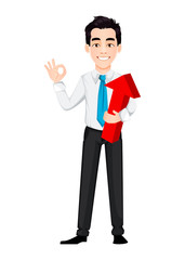 Handsome businessman cartoon character