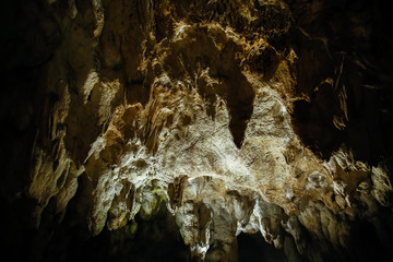 unusual rocks inside a cave