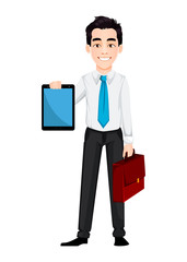 Handsome businessman cartoon character