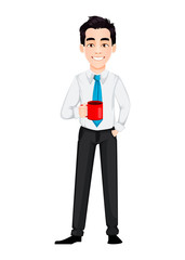 Handsome businessman cartoon character