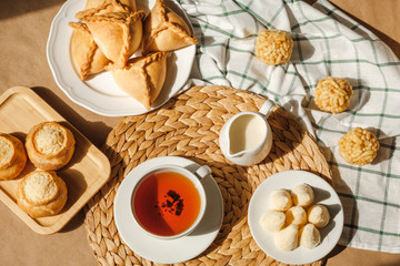 Traditional Tatar pastries - echpochmaki, chak-chak, gubadiya, tykysh kaleve