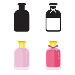 Toilet Water in Perfume Bottle Flat Icons