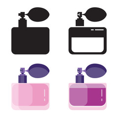 Toilet Water in Perfume Bottle Flat Icons