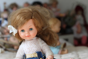 Cute retro doll with blue eyes 