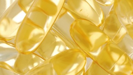 Omega 3 capsules. Background. Macro. Close up