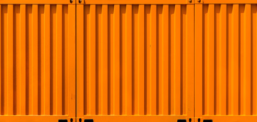 Orange cargo container shipping background, Texture and background cargo container.