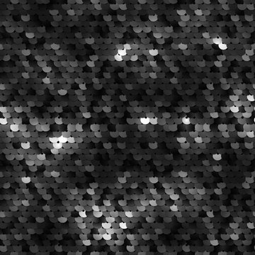 Seamless black texture of fabric with sequins