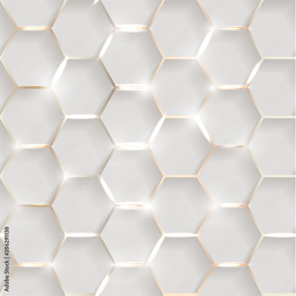 Poster seamless illustration of shiny metallic golden background with 3d effect and glossy elements with fl