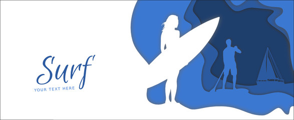 Moderne Flyer Design Vorlage zum Thema surfen