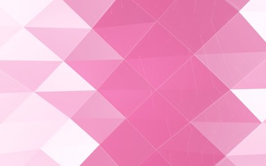 Obraz premium Pink and white abstract geometric rumpled triangular low poly 3d rendering 