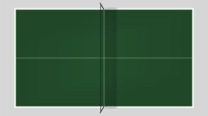 Table tennis top view .