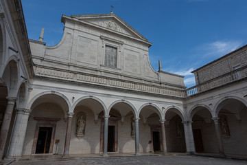 The Abbey of Montecassino. Is a Benedictine monastery located on the summit of Montecassino, in...