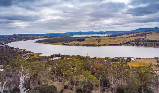 Tamar River In Tasmania During Winter