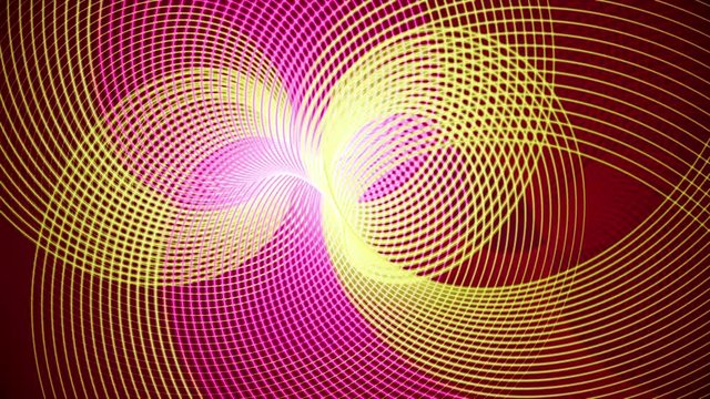 Abstract computer graphic video in yellow and purple colors