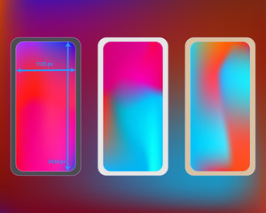 Mesh, multicolor phone backgrounds kit.