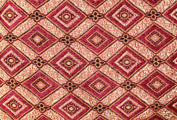 thai silk handcraft peruvian style rug surface close up More this motif & more textiles peruvian stripe beautiful background tapestry persian nomad detail pattern farabic fashionable textile.